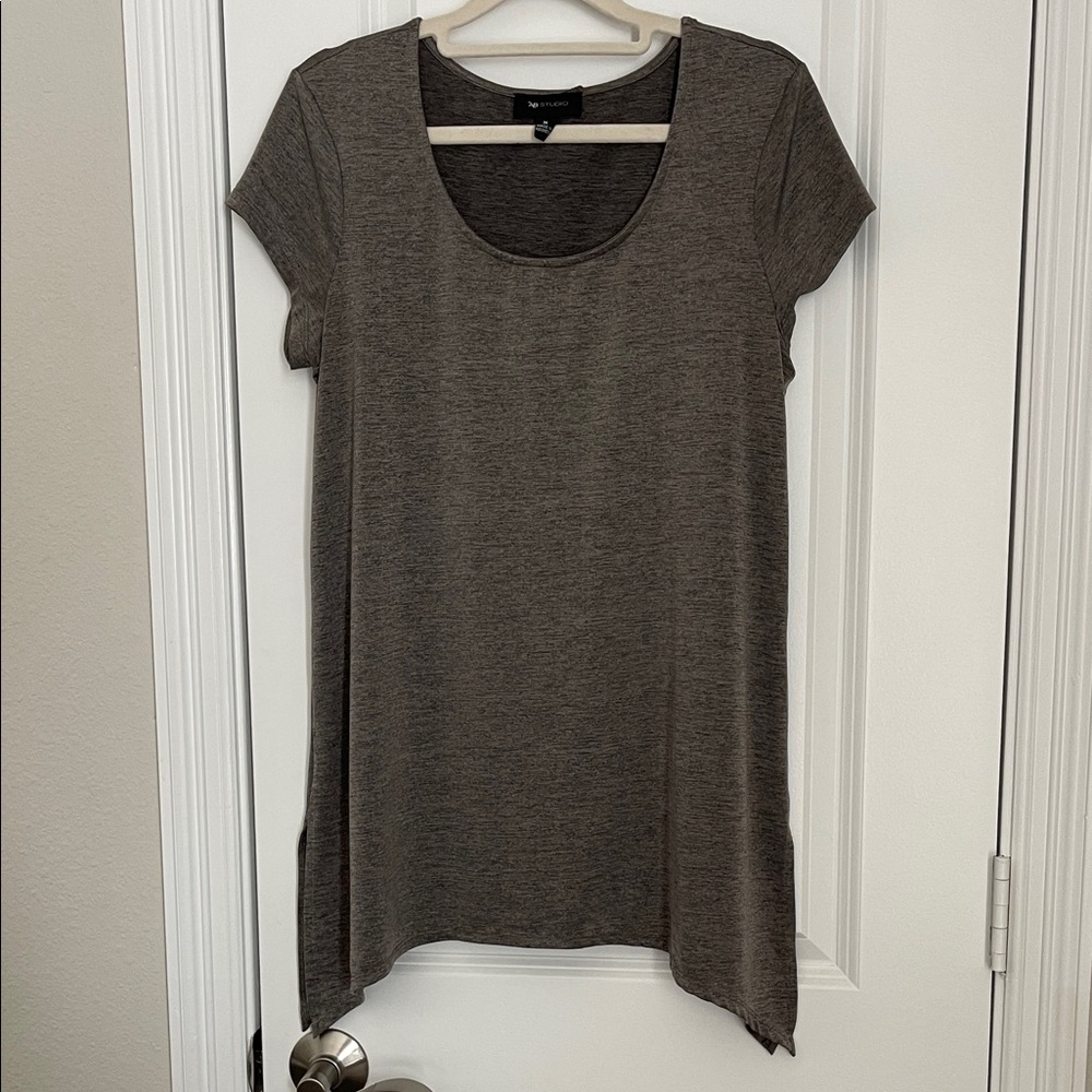 AB Studio Women's Brown Short Sleeve Tunic